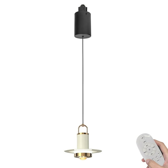 Kiven L-Type LED Track Lighting, 1-Light Modern L Track Pendant Lights,Dimmable L Track Light Pedant Adjustable Length for Bedroom Kitchen Island Shop,White Finish TB3055