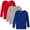 Red/Royal/Heather, variant on Marky G Apparel Baby Long Sleeve Round Neck Pajama Top (Pack of 3)