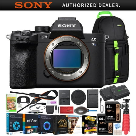 Sony a7s III ILCE-7SM3/B Mirrorless Digital Camera w/ 35mm Full-Frame Sensor Body Bundle w/ Deco Gear Backpack   Extra Battery   Dual Charger   2x 64GB Card & Accessories |Official Sony Partner|