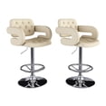 thumbnail image 1 of CorLiving Adjustable Tufted Fabric Barstool with Armrests, 1 of 8