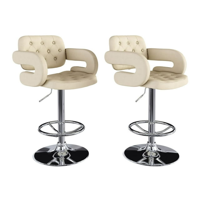 CorLiving Tabourets ajustables avec accoudoirs en tissu