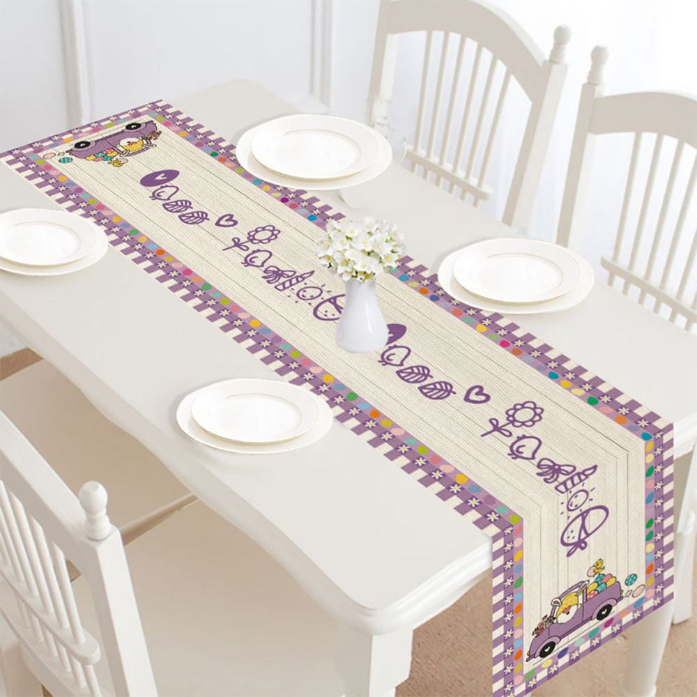 Happy Easter Table Runner Rabbit and Easter Eggs Table Runner Butterfly