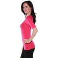 thumbnail image 4 of Emmalise Women's Slim Athletic Fit Neck Tshirt Half Sleeves Top (Fuschia, Large), 4 of 6