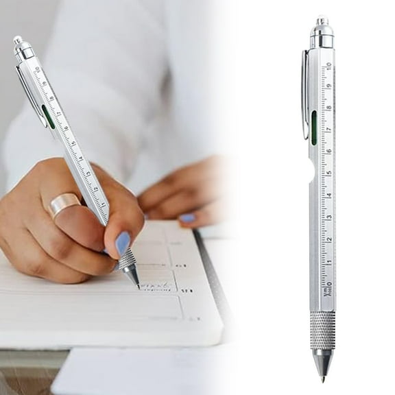 Gifts for Men 9 in 1 Multitool Pen With Led Light, Phillips Screwdrivers, Level, Ruler, Bottle Opener, Unique Tech Tool Pen for Boyfriend Husband Friends Grandpa