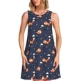 thumbnail image 1 of Disketp Cartoon Fox para Vestido sin Mangas para Mujeres, Vestidos de Verano para Mujeres, Casual y Holgado para la Playa, 1 of 7