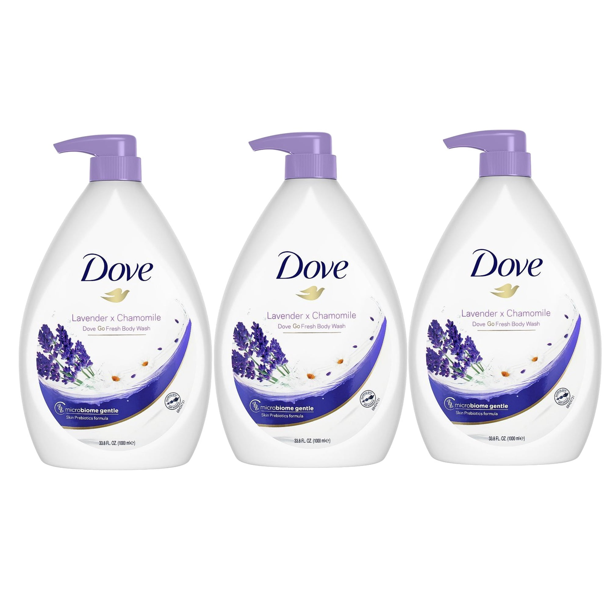 Dove Body Wash Shower Gel with Pump Flavor:Lavender Packs:Pack of 3