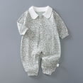 thumbnail image 2 of 3-6 Months Newborn Bodysuit Baby Romper Spring Fall Long Sleeve Cotton Crawling Outfit Bodysuit Warm Home Wear Light Gray Baby Gift, 2 of 4