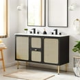 thumbnail image 2 of Modway Chaucer 48" Double Sink Wood & Metal Bathroom Vanity in Black/White, 2 of 17