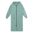 thumbnail image 5 of shqvo Women Long Raincoat Rain Jacket Coat Plus Size Lightweight for Work Hooded Full Zip up Waterproof Windbreaker, 5 of 7