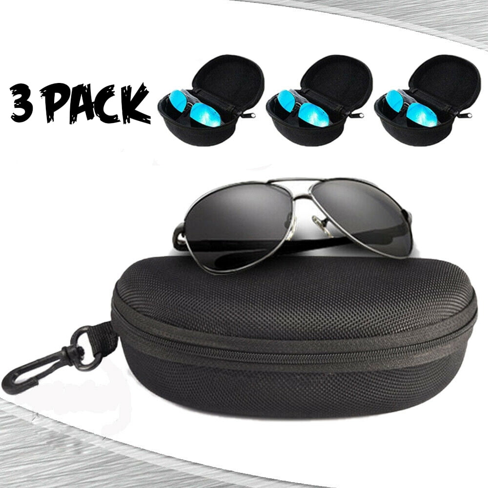 MoKo Squeeze Top Sunglasses Case, 2 Pack Portable Eyeglass Pouch Sunglass Goggles Soft Case Protective Eyewear Case Bag Glasses Holder for Women with Built-in Glasses Cloth 