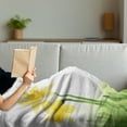 thumbnail image 3 of Daffodil Soft Flannel Fleece Blanket, Daffodil Flower in Grass Field Meadows Freshening Uniform Colored Illustration, Cozy Plush for Indoor and Outdoor Use, 60" x 80", Green Yellow, by Ambesonne, 3 of 5
