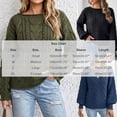 thumbnail image 3 of Snorda Sweaters for Women Roll Crew Neck Cable Knit Sweater Long Sleeve Loose Solid Pullover Thick Soft Textured Casual Vintage Sweaters for Fall Winter Warm Wear, 3 of 8
