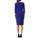 thumbnail image 3 of Vestido Notch V Neck Inspire Chic para Mujeres, Manga 3/4, Vestido Midi de Trabajo Oficina Negocios L Azul Real, 3 of 6