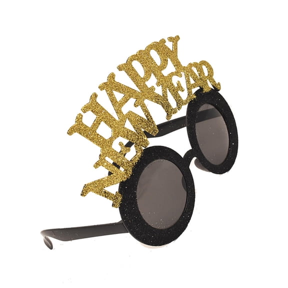 SILENRADAWN 8-Piece Round Eyeglass Photo Booth Props Set, Fun Plastic Party Eyewear for New Year Celebration and Festive Events