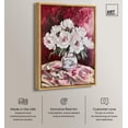 thumbnail image 3 of Peonies on Ruby Tide Canvas Romantic Floral Art by Art Remedy, Gold Frame, 10 x 15, 3 of 7