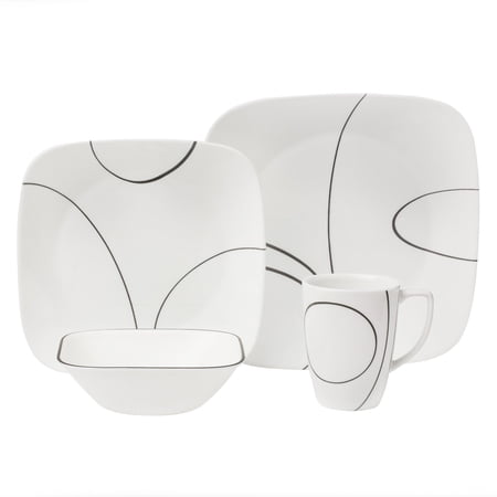Corelle Square Simple Lines 16-Piece Dinnerware Set