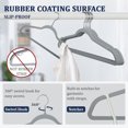 thumbnail image 7 of Clothes Hangers 50 Pack Plastic Hangers Space Saving, 17.5 Inches Wide Durable Coat Hanger, Non Slip, 360 Rotating Hook, Gray, 7 of 7