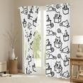 thumbnail image 3 of jejeloiu Cute Cat Animals Blackout Curtains Set of 2 (52x84 Each),Black Stripe Kitten Window Curtains For Girls Teens, 3 of 6