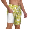 thumbnail image 3 of Picia Easter Bunny pattern Mens Swim Trunks with Compression Liner Stretch Beach Shorts Quick Dry with Zipper Pockets No-Chafing Board Shorts-3X-Large, 3 of 9