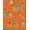 Orange, Pattern 4, variant on ODIKA 8'x10' Machine Washable Non-Slip Area Rug, Jungle Adventure Alphabet Safari Knowledge Path Exploration Map High Traffic Rug, Pink, 698765