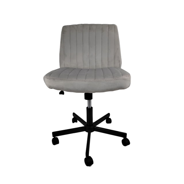Silla de Oficina Acanalada Top Living Terciopelo Gris Claro
