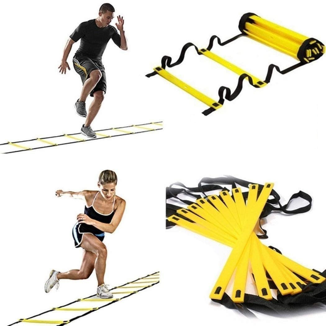 1 Stop Soccer Agility Ladder Training Equipment Set Improve Speed Power and Strength Free 8 Cones