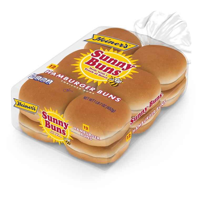 Heiner's Sunny Buns Sweet Enriched Hamburger Buns, 12ct, 23oz Bag