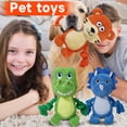 thumbnail image 4 of Pet Plush Squeaky Toy, Dog Chew Toy with Cotton Rope for Teeth Grinding and Mental Stimulation, Soft Stuffed Tiger Toy for Small To Medium Dogs, 4 of 5