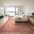thumbnail image 3 of ODIKA 9'x12' Washable Area Rug Low Pile, Flatwoven, Peach Gradient Abstract Swirl Border Ombre Pastel Wave Center for Great Room, Indoor Concept, Large Living, 3 of 7