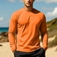 thumbnail image 5 of pstuiky Camisas de invierno de manga larga para hombre, Protector solar de color sólido para hombre, transpirable, de manga larga. camisetas de hombre xl, 5 of 9