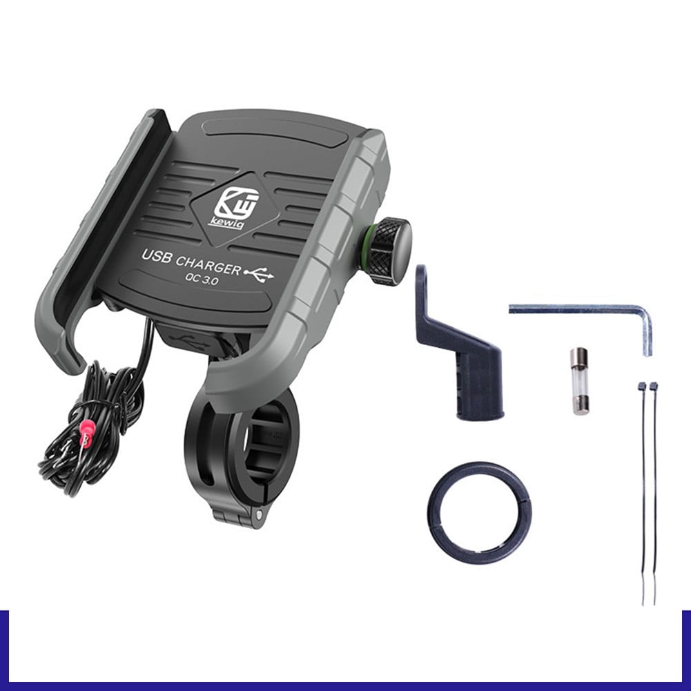 Motorcycle Wireless & USB C Charger Fast Charging Phone Holder Handlebar Mount