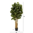 thumbnail image 3 of Nearly Natural 5' Fiddle Leaf Fig Artificial Tree, Green, 3 of 10