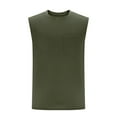 thumbnail image 4 of Lmnyox Workout Tops for Men Solid Color Basic Gym Sport Tee Breathable Sleeveless Crew Neck Athletic Shirts, 4 of 6