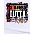 thumbnail image 4 of Retro-Inspired 'STRAIGHT OUTTA THE 80S' Leopard Print & Letter Graphic Tee for Women - Casual Round Neck Short Sleeve, Breathable Polyester, Machine Washable - Perfect for Spring/Summer, Leopard Prin, 4 of 7