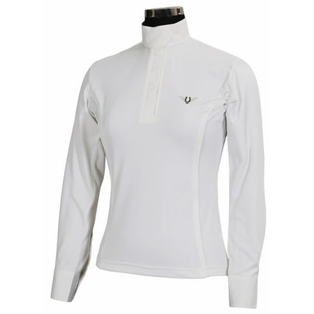 Tuffrider Ladies Show Shirt - TuffRider Ladies Kirby Kwik Dry Long Sleeve Show Shirt - White w/White - XXX - Large