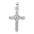 thumbnail image 3 of Sterling Silver White CZ Heart Cross Pendant Charm, 3 of 4