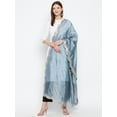 thumbnail image 5 of eloria Woman's Indian Ethnic Chunni, Silk Blend Grey Dupatta, Stole, Scarf Shawl Wrap, 5 of 5