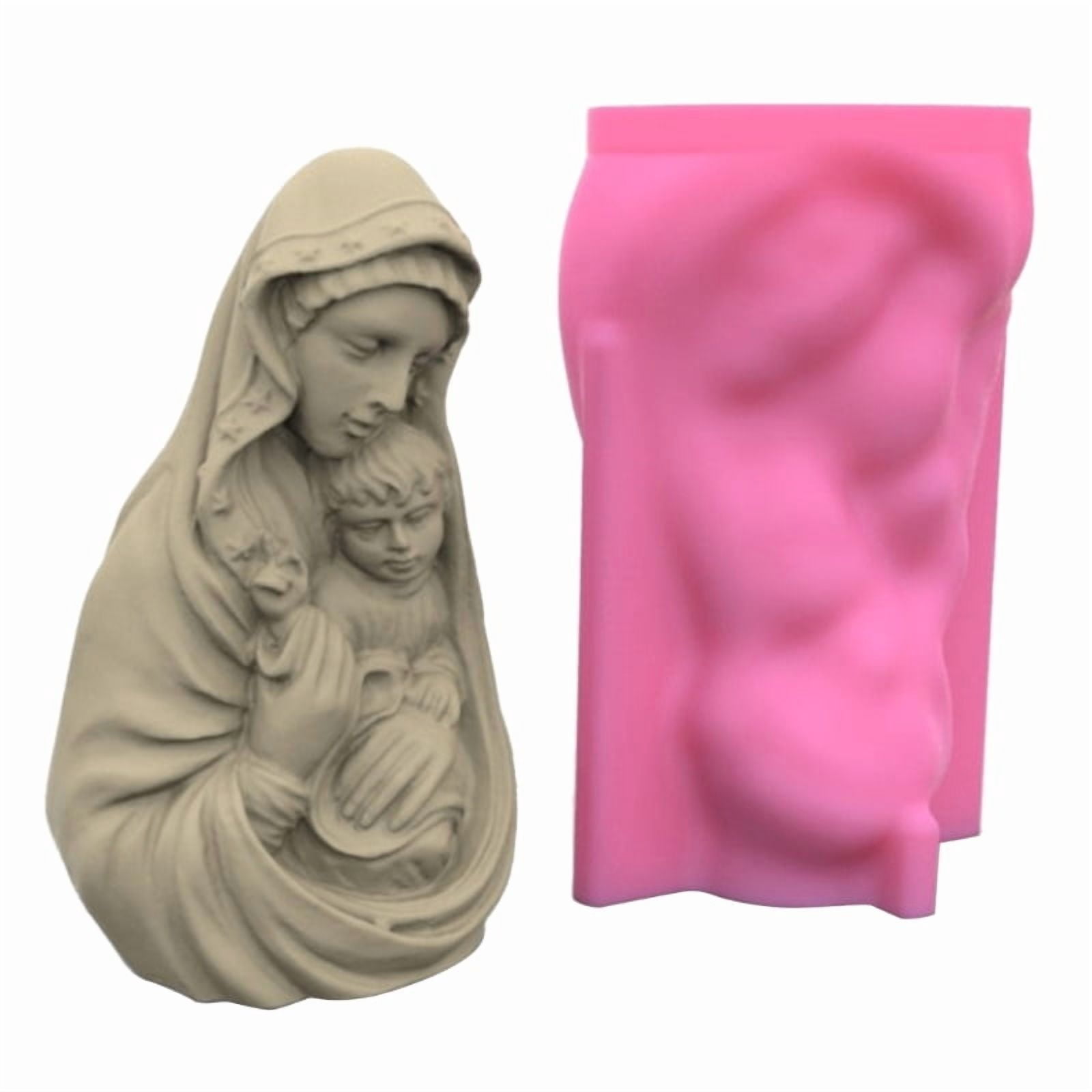 Epoxy Handmade Soap Mold Mary Holds Child Decor Candle Mold for DIY Decoration Making Soap Candle Melt Resin Clay