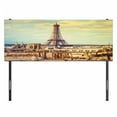 thumbnail image 3 of Eiffel Tower Headboard, Eiffel Tower Historic Vintage Cityscape Famous Monument Urban Art, Upholstered Decorative Metal Bed Headboard with Memory Foam, Full Size, Almond Green Yellow, by Ambesonne, 3 of 4