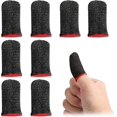 thumbnail image 1 of 8 piezas de funda para dedo móvil, a prueba de sudor y resbaladizas, controladores de funda para juegos, guantes de fibra plateada de alta sensibilidad para competencia de juegos (negro principal, bor, 1 of 5