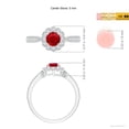 thumbnail image 5 of ANGARA Natural Vintage Inspired Ruby Milgrain Ring with Diamond Halo in 14K White Gold for Women (Size-5mm) | July Birthstone Jewelry for Her | Natural Ruby Rings, 5 of 10