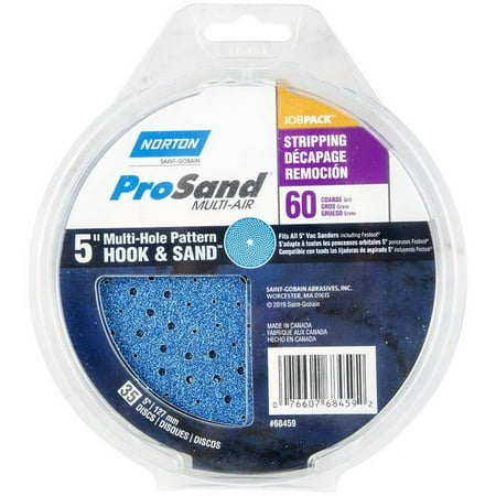 UPC: 0076607684592 | Norton ProSand 5 in. Zirconia Alumina Hook and Loop H831 Sanding Disc 60 Grit Coarse 35 pk