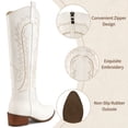 thumbnail image 4 of Ecetana Women's Cowboy Boots Embroidered Western Cowgirl Boots Chunky Heels, 4 of 6