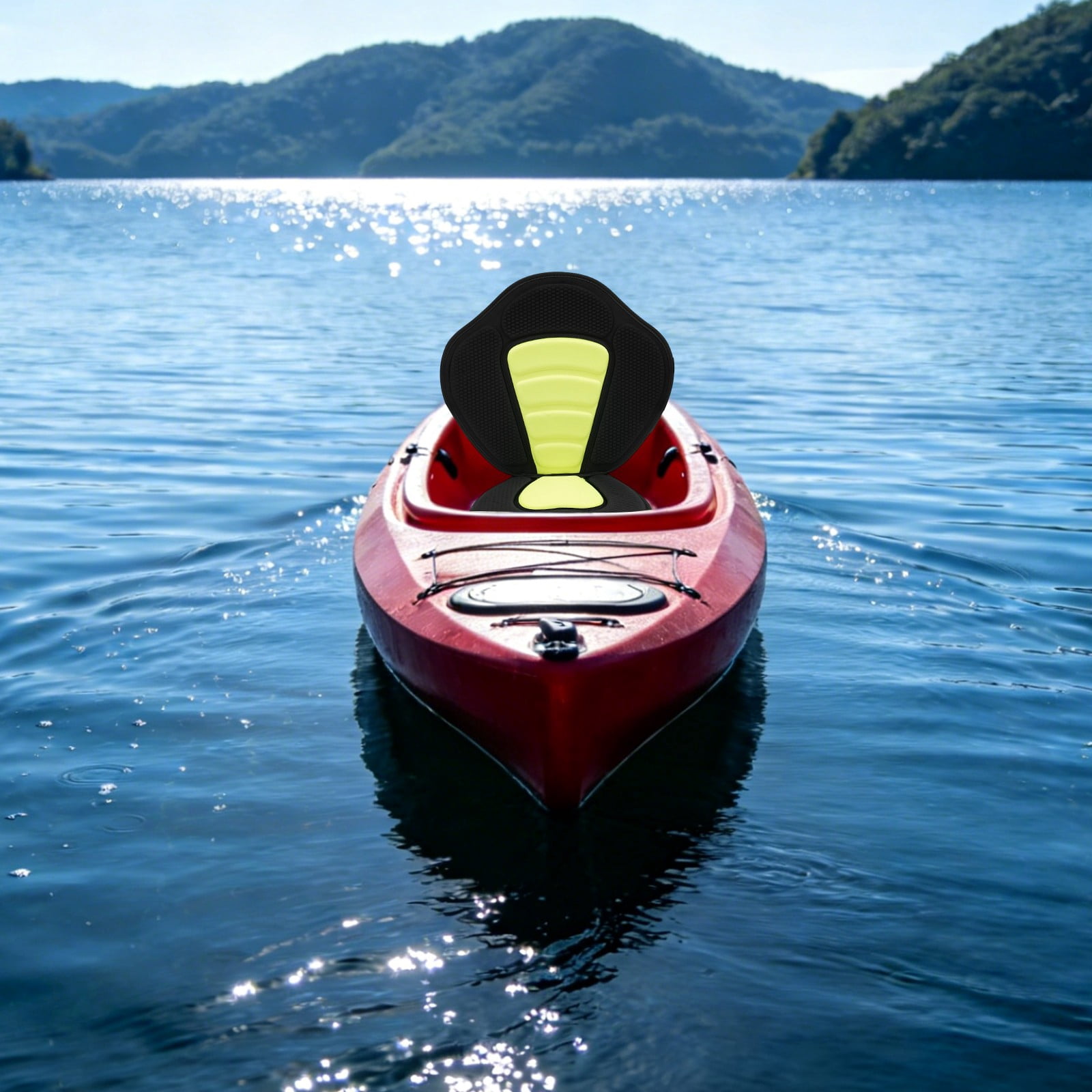Padded Deluxe Kayak Seat w/Detachable Backpack Bag Back Canoe Backrest Adjustable, Sit On Top Cushioned Back Support SUP Paddle Board Seats for Kayaking Canoeing Rafting Fishing
