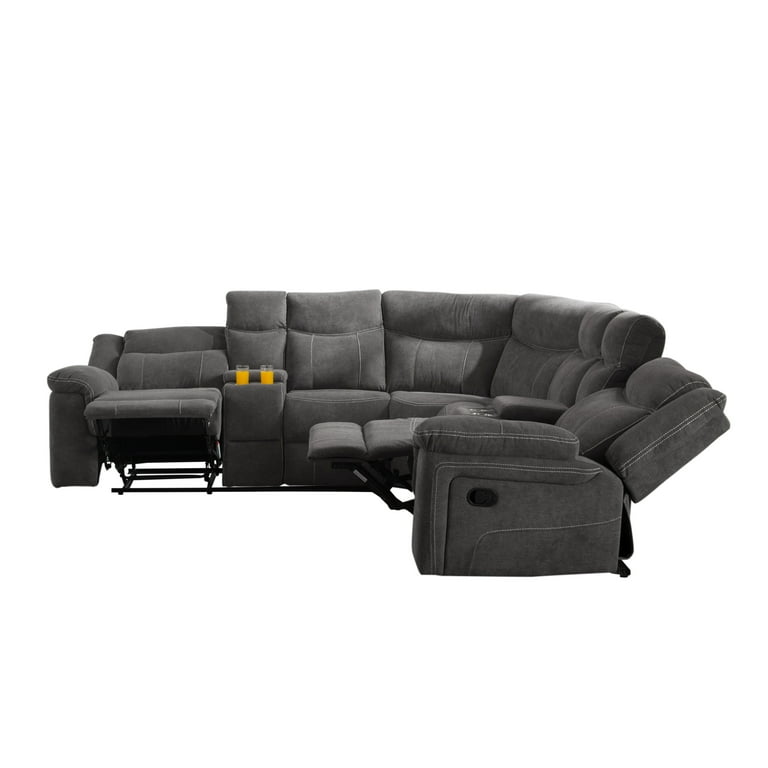 109.4 Luxury Symmetrical Sectional Sofa Manual Reclining