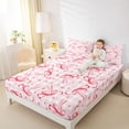 thumbnail image 4 of jejeloiu Pink Bow Knot Full Size Sheets,Girls Cute Bowtie Bed Sheets For Girls Women 4 Pieces, 4 of 7