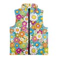 thumbnail image 4 of Pzuqiu Flower Kids Zip Up Vest Size 3 Fall Outfits Fashion Clothing Personalized Warm Winter Sleeveless Jacket with Pockets Versatile Wind Proof Casual Clothes for Girls, 4 of 7