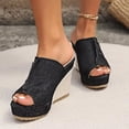 thumbnail image 2 of Domuza Orthopedic Casual Sandals for Women Slip on Non Slip Arch Support Flat Wedge Sandals Breathable Walking Shoes 2026 New Comfort Foam Shoes Black 8（EU-40）, 2 of 5