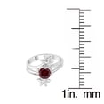 thumbnail image 3 of Sterling Silver with Natural Garnet Solitaire Flower Ring, 3 of 3
