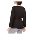 thumbnail image 2 of NY COLLECTION Womens Black Long Sleeve V Neck Evening Button Up Top Petites PS, 2 of 2